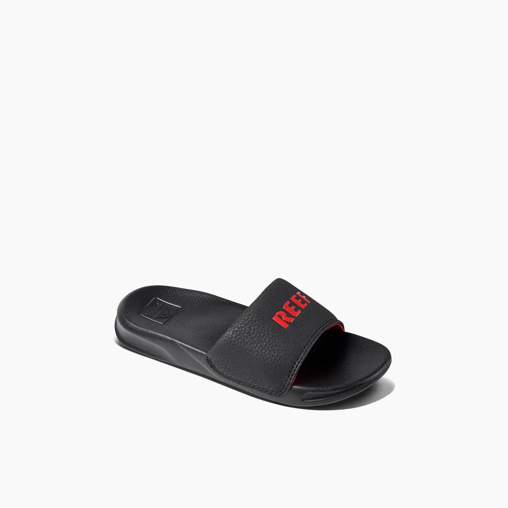 Reef Kids One Slide Sandals  - Black/Red