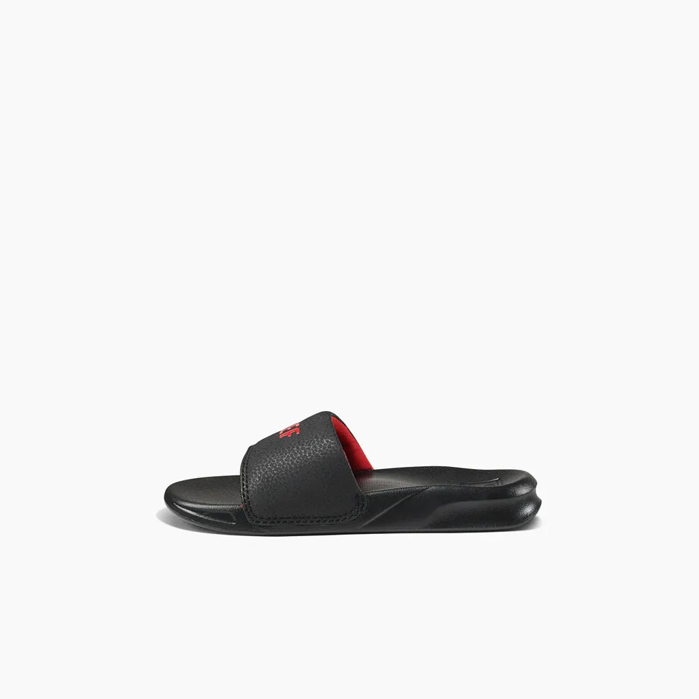 Reef Kids One Slide Sandals  - Black/Red