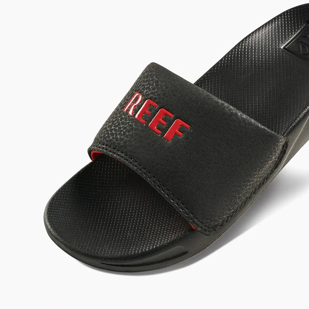 Reef Kids One Slide Sandals  - Black/Red