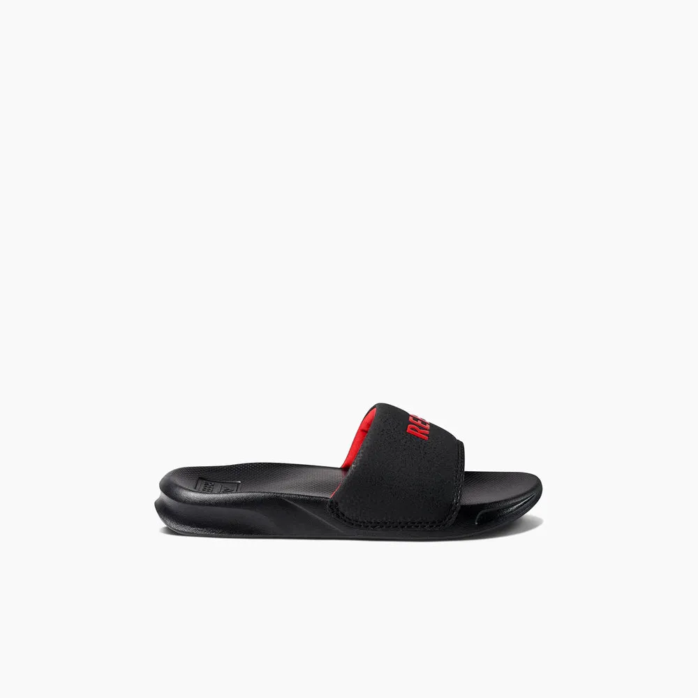 Reef Kids One Slide Sandals  - Black/Red