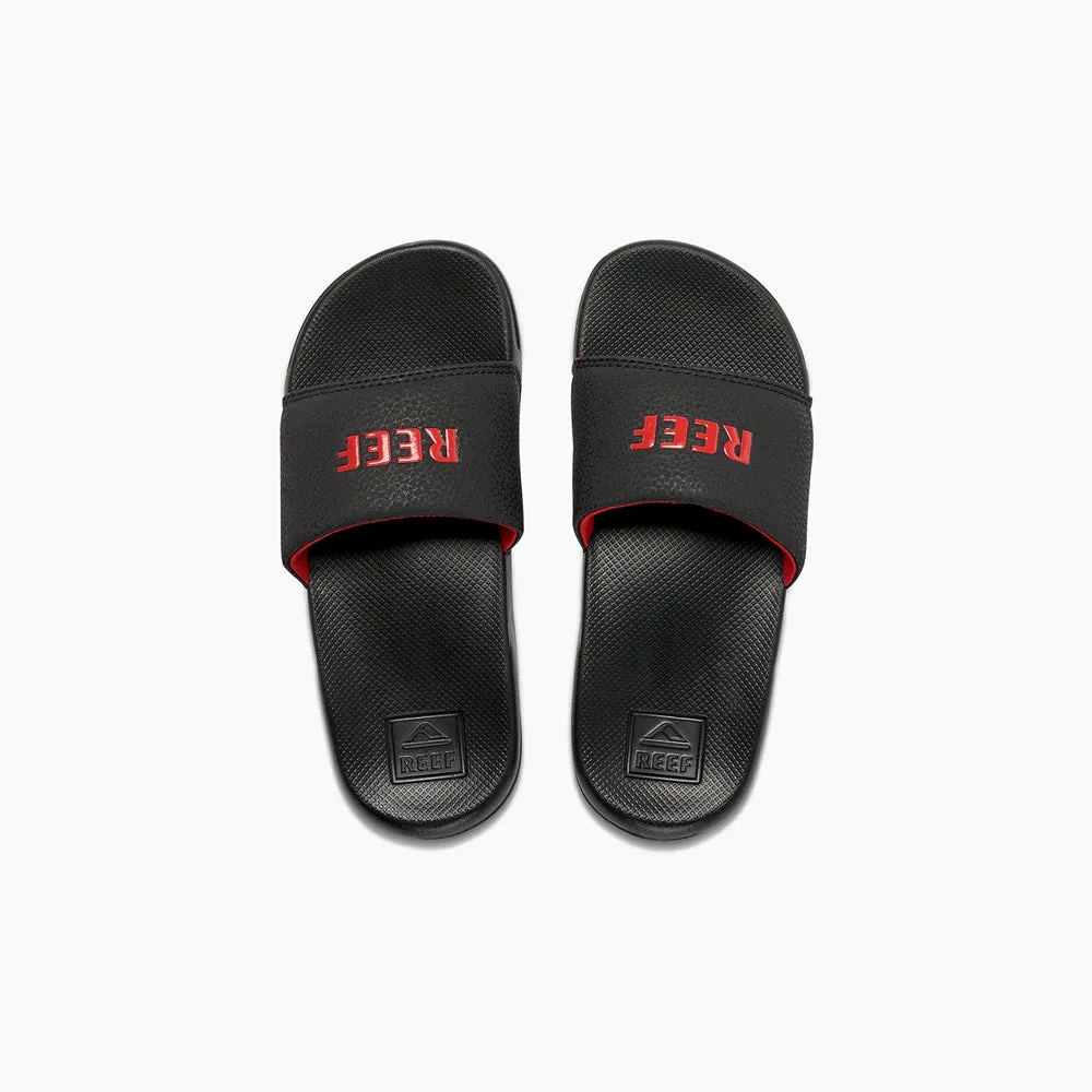 Reef Kids One Slide Sandals  - Black/Red
