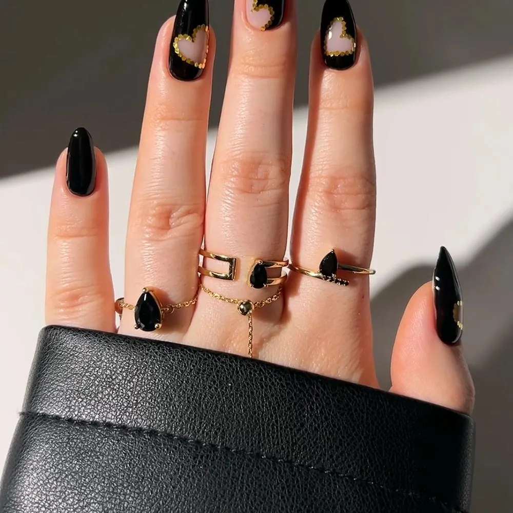 Rindrop Gemstone Adjustable Chain Ring
