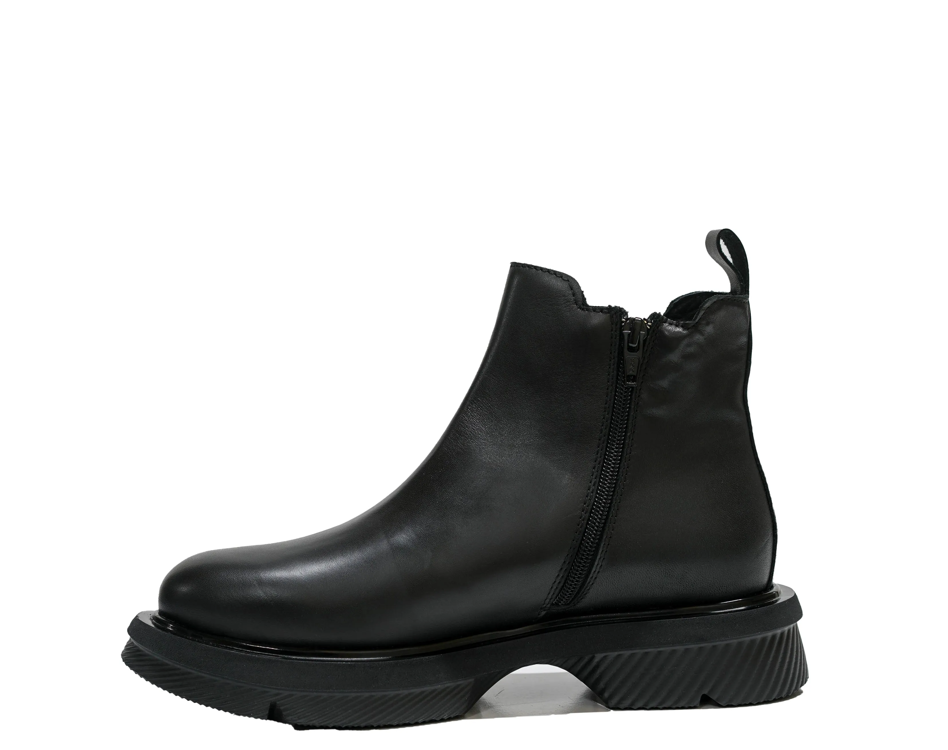 Roberto Serpentini Women's Leather Black Zip Boots Beatles 30% OFF
