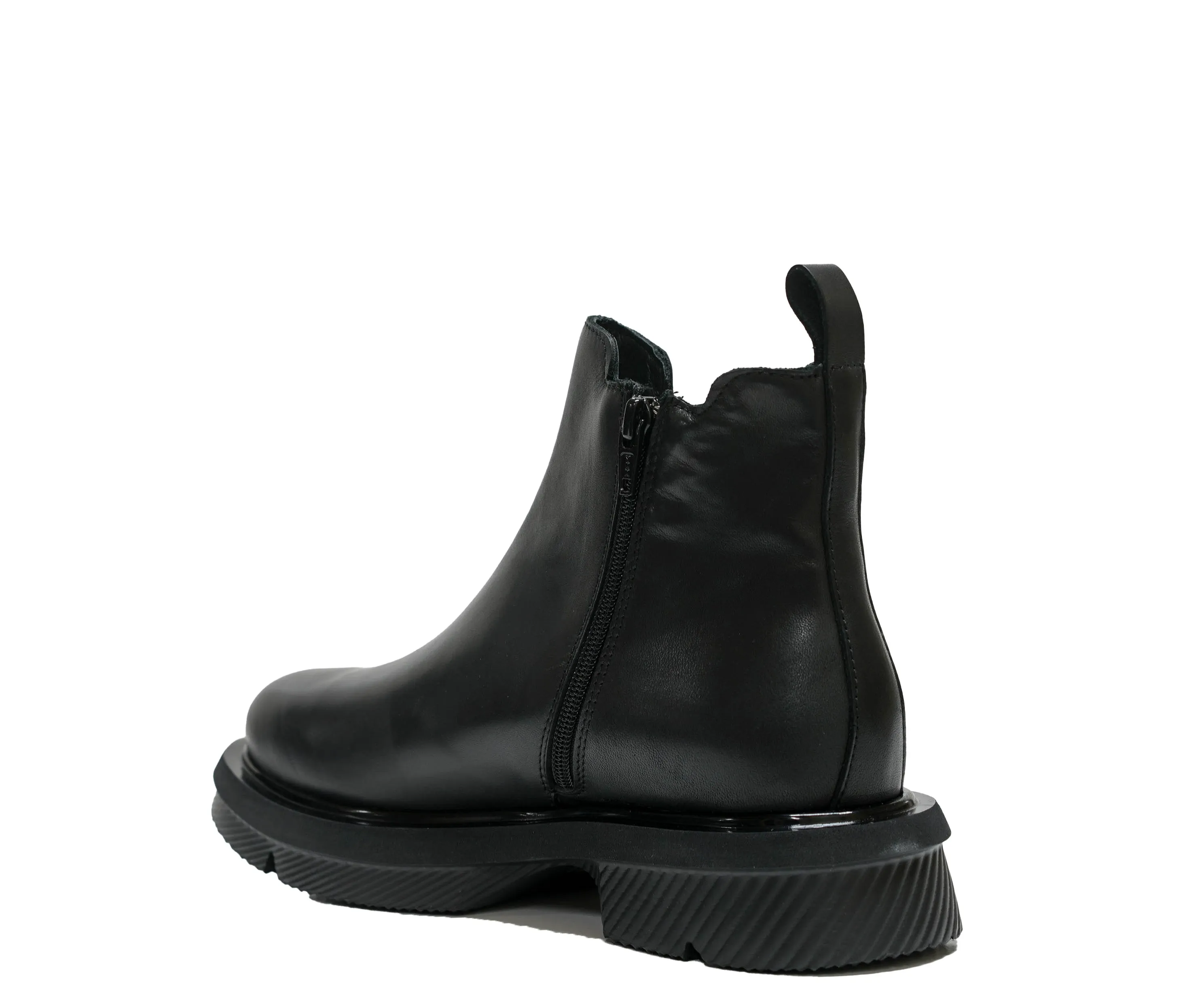Roberto Serpentini Women's Leather Black Zip Boots Beatles 30% OFF