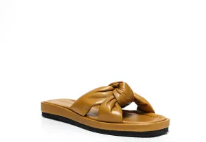 Roberto Serpentini Women's Tan Leather Knot Flats Sandals 30021 40% off