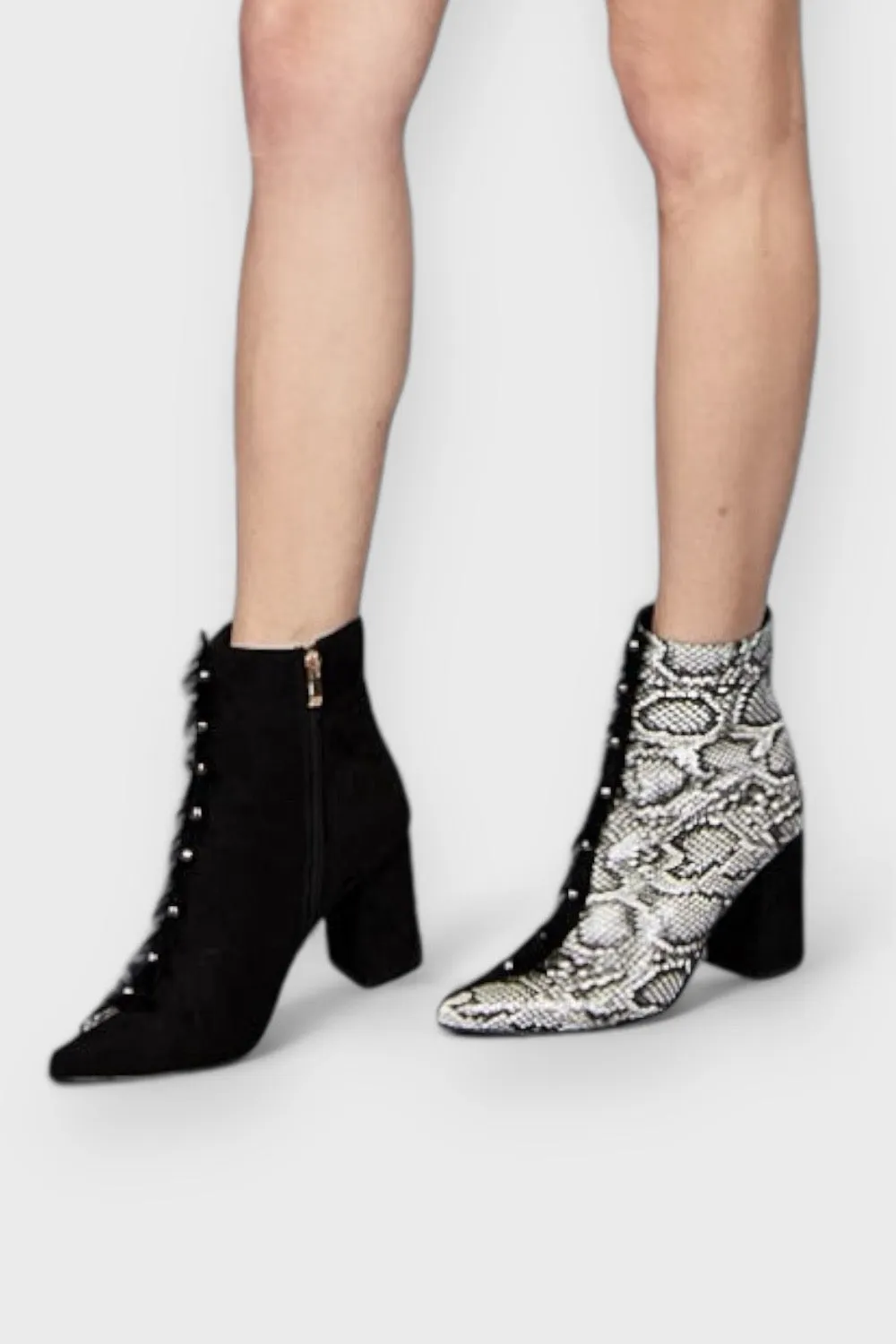 Ronan Snake Embossed Suede Ankle Boot