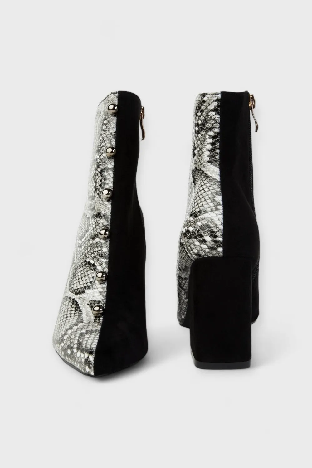 Ronan Snake Embossed Suede Ankle Boot