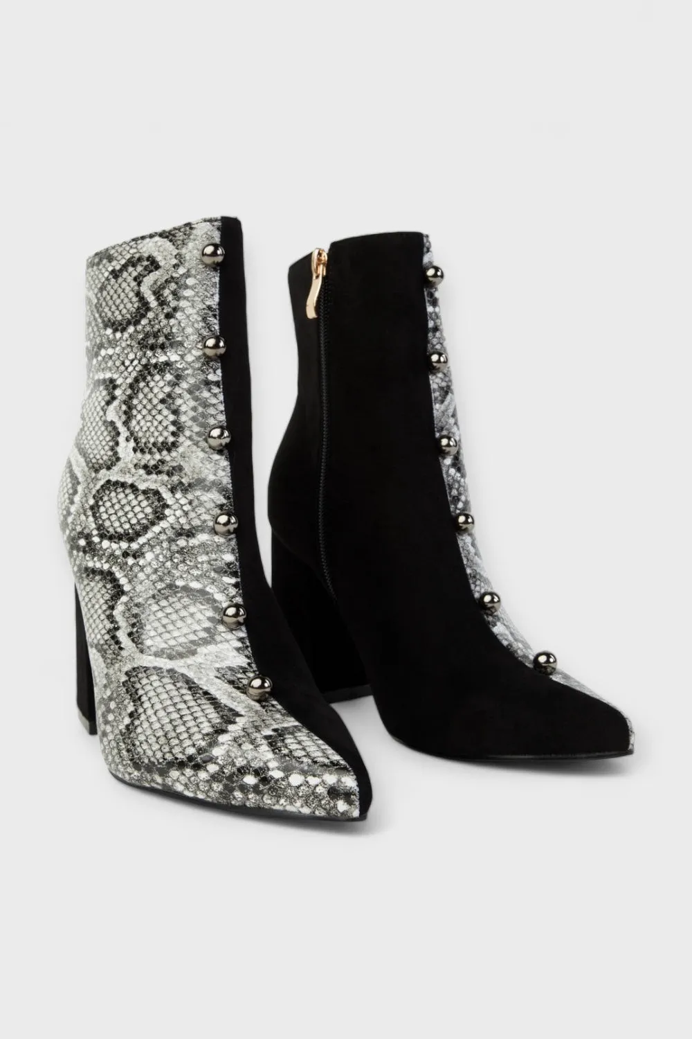 Ronan Snake Embossed Suede Ankle Boot