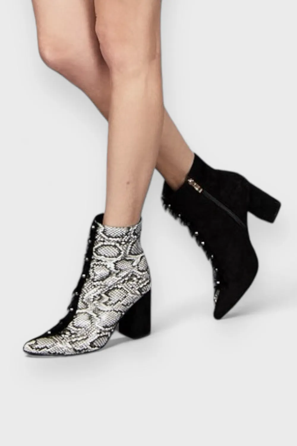 Ronan Snake Embossed Suede Ankle Boot