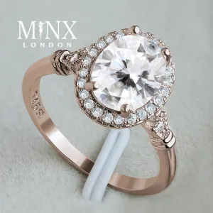 Rose Gold ring | Oval Diamond Shape Ring | Rose Gold Round Diamond ring | Rose Gold Ring with Diamonds | Womens Rose Gold Ring | Halo Ring