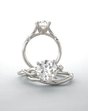 Round Cut Lab Grown Diamond Infinity Loop Engagement Ring
