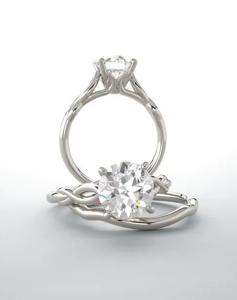Round Cut Lab Grown Diamond Infinity Loop Engagement Ring