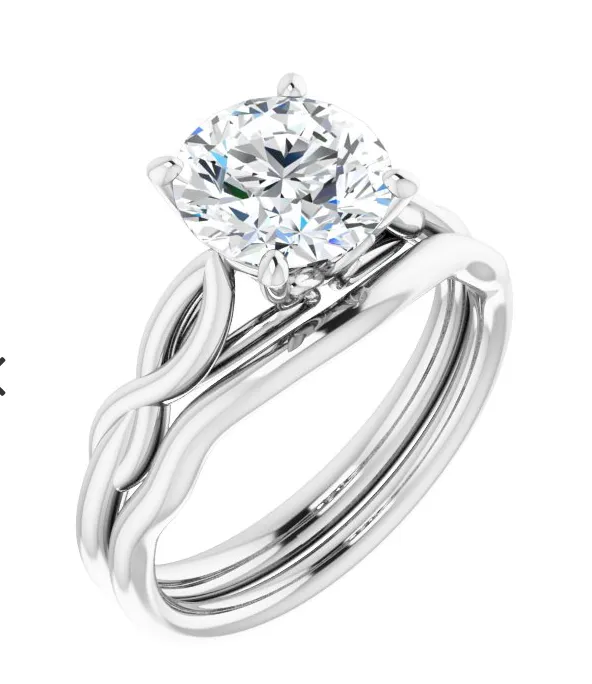Round Cut Lab Grown Diamond Infinity Loop Engagement Ring