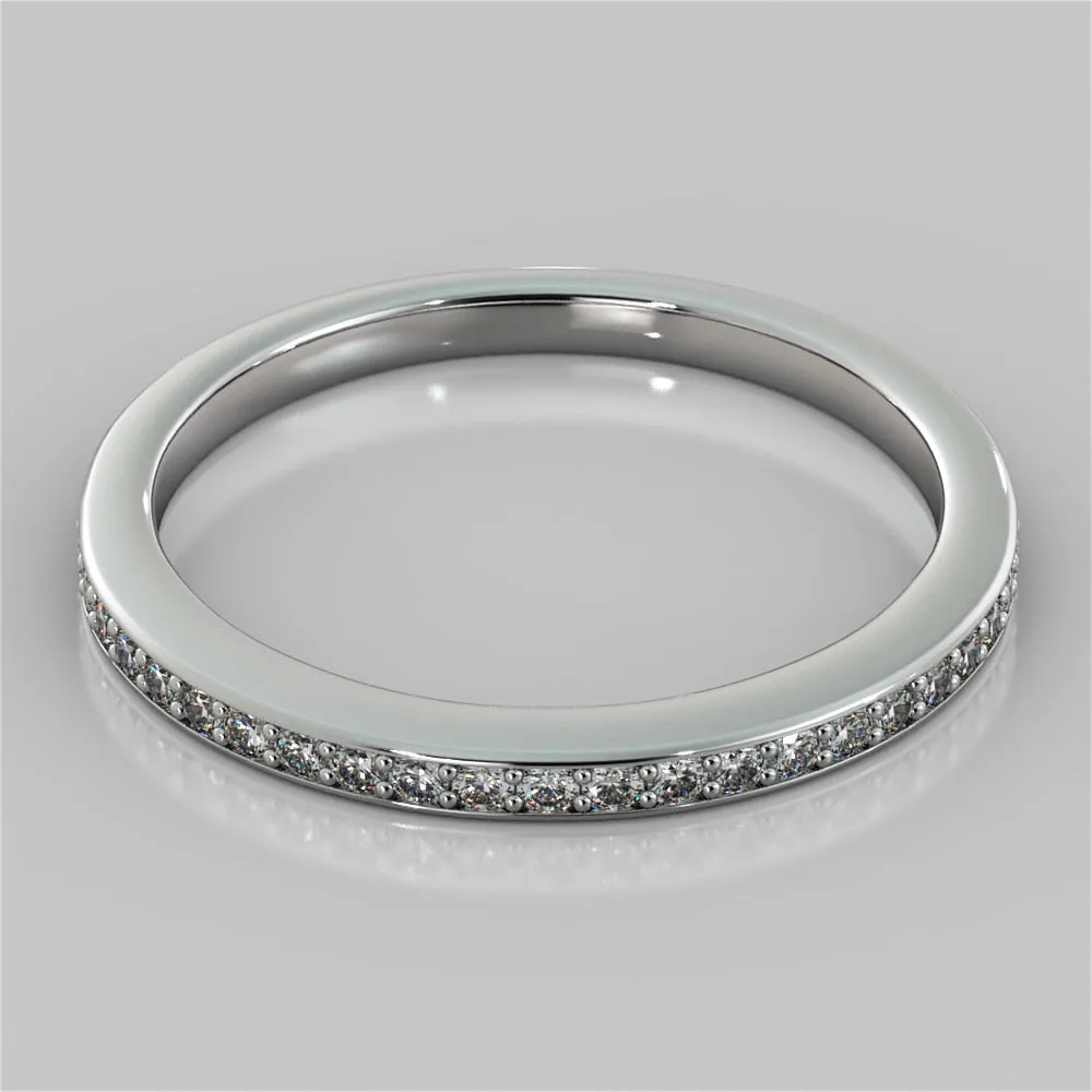 Round Cut Pavé Style Halo Wedding Set With Accents