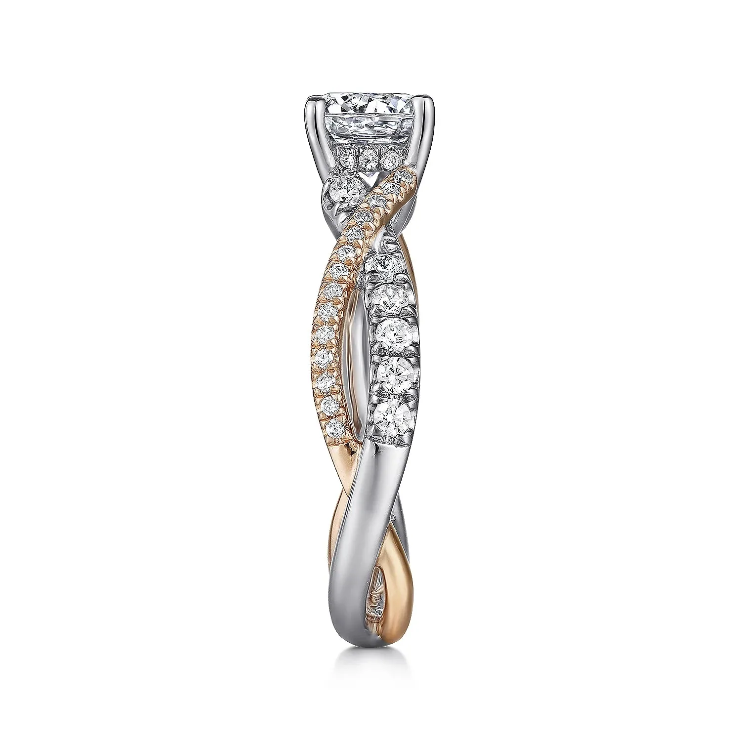 Round Diamond Twisted Engagement Ring Mounting