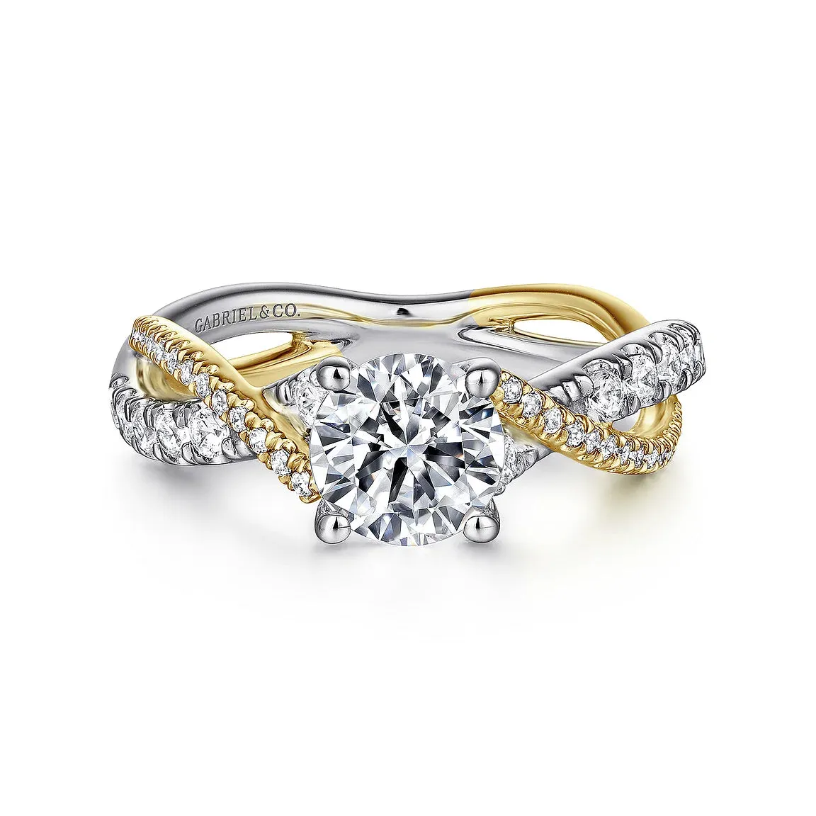 Round Diamond Twisted Engagement Ring Mounting