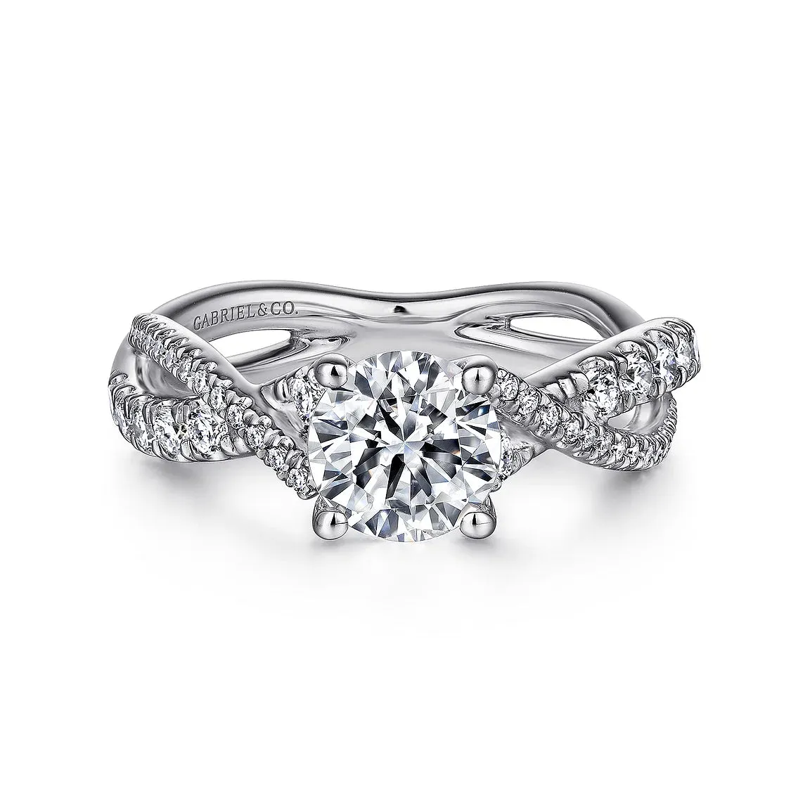 Round Diamond Twisted Engagement Ring Mounting
