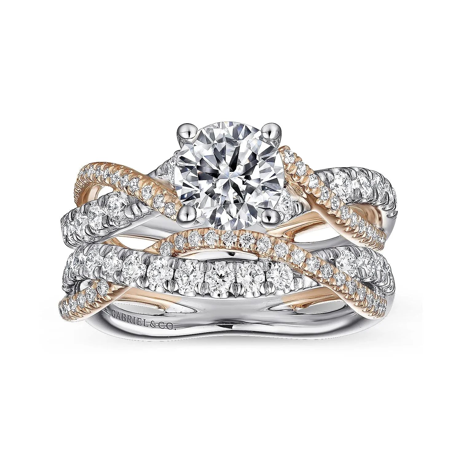 Round Diamond Twisted Engagement Ring Mounting