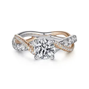 Round Diamond Twisted Engagement Ring Mounting