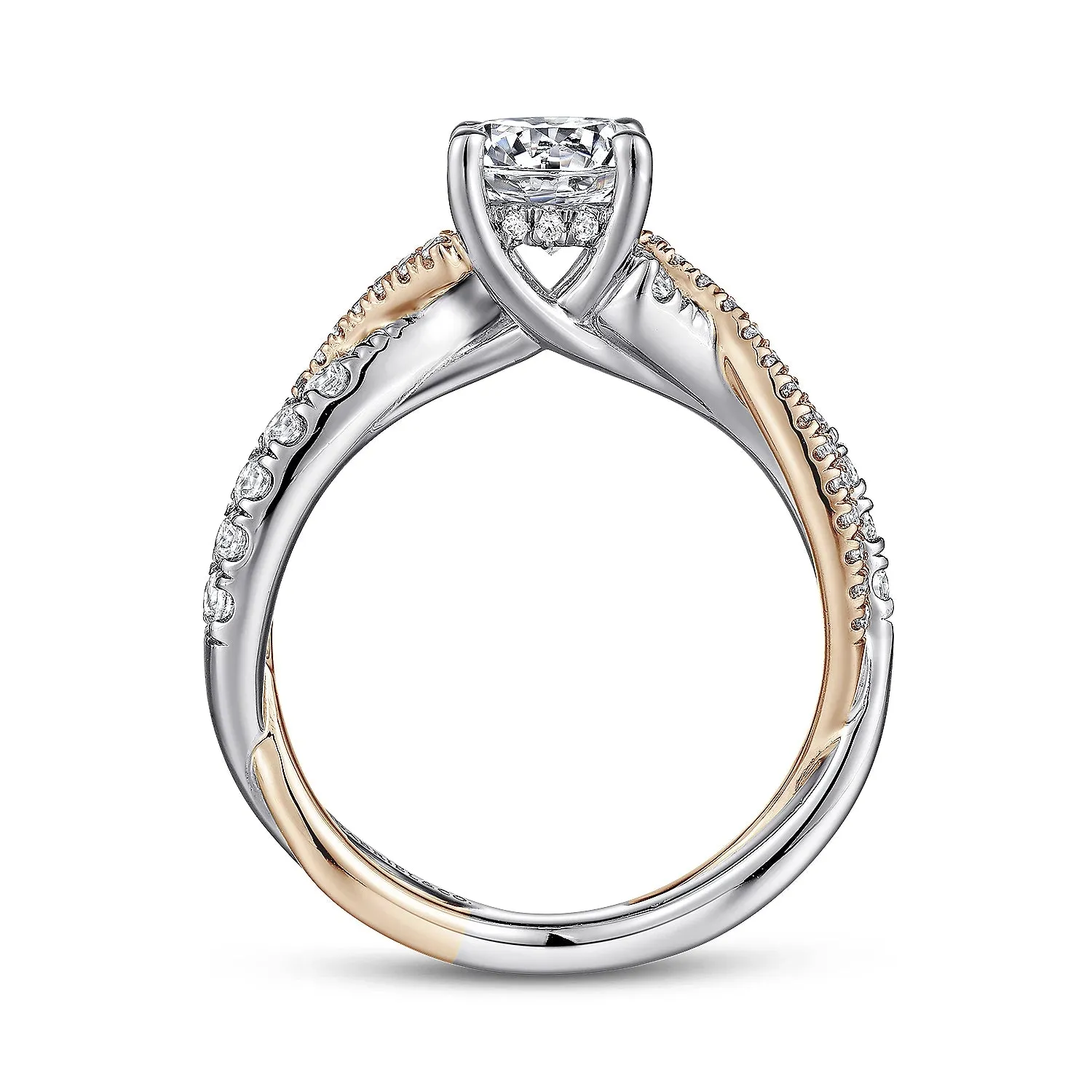 Round Diamond Twisted Engagement Ring Mounting