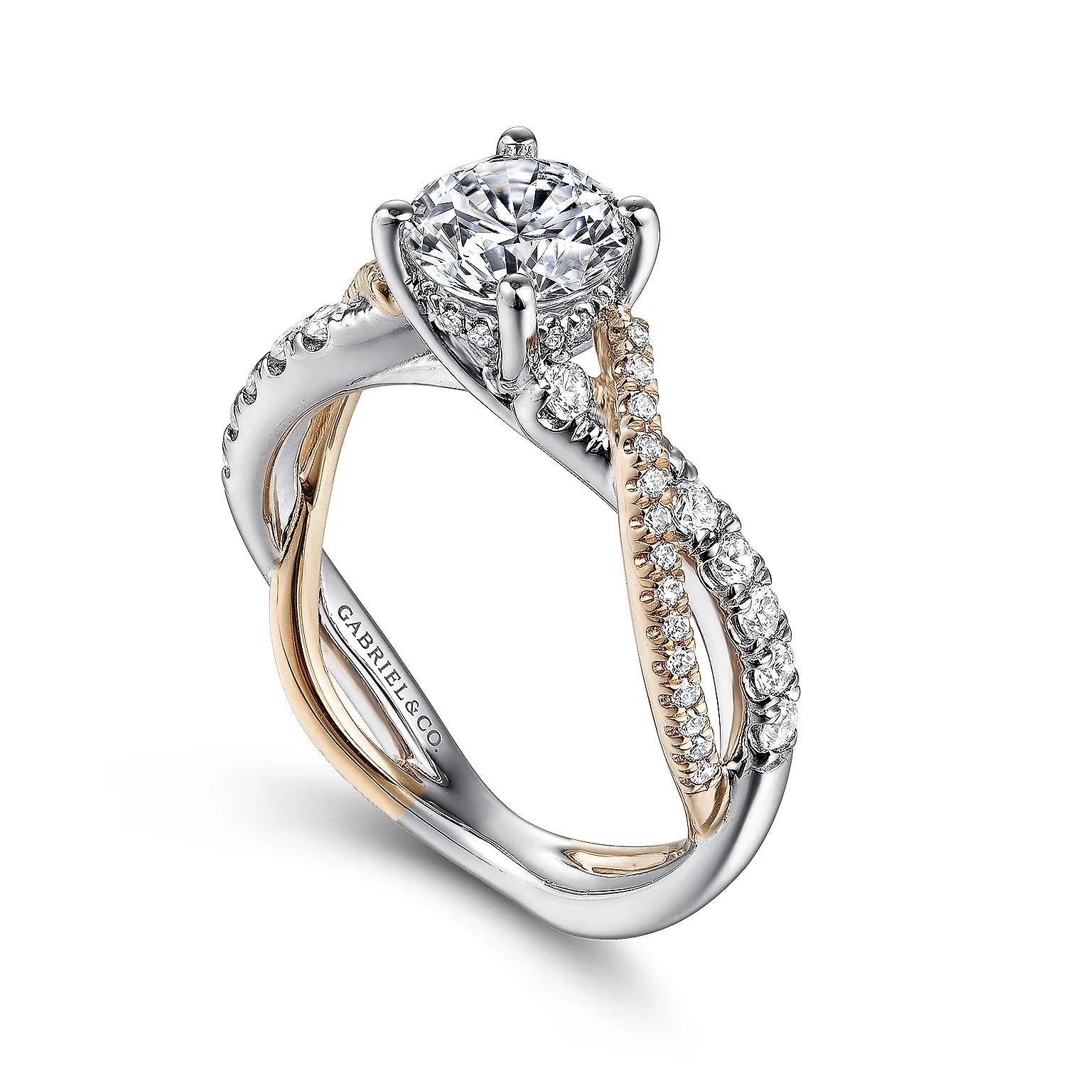 Round Diamond Twisted Engagement Ring Mounting