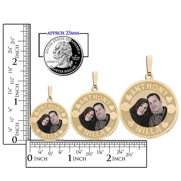 Round Pendant w/ Two Names Etched Jewelry