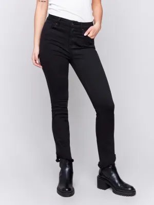 *SALE* CHARLIE B ASYMMETRICAL TWILL BLACK PANT