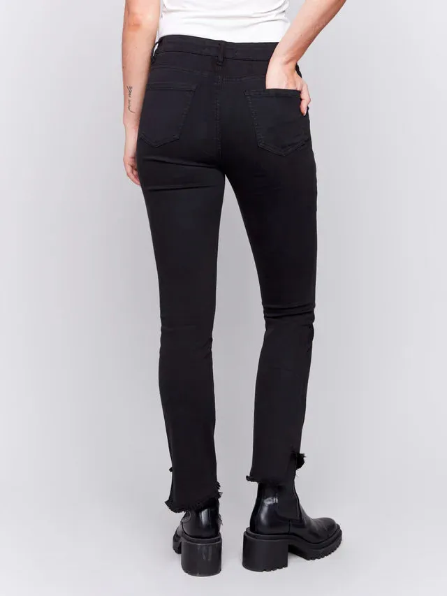 *SALE* CHARLIE B ASYMMETRICAL TWILL BLACK PANT