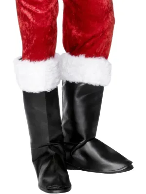 Santa Boot Covers, Black  Wholesale