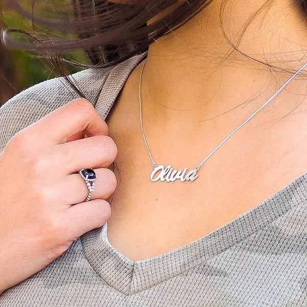 Script Name Necklace with Chain Included Jewelry
