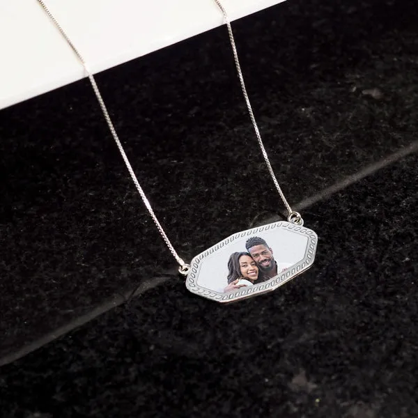Sideways Octagon Photo Pendant Jewelry