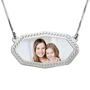 Sideways Octagon Photo Pendant Jewelry