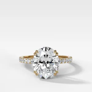 Signature Pavé Engagement Ring With Oval Cut Diamond