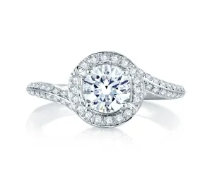 Signature Spiral Halo Engagement Ring