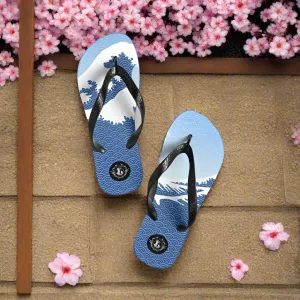 Silk Road Asian Print Tsunami Sky Flip-Flops