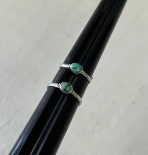 Simple Silver Gemstone Ring - Turquoise