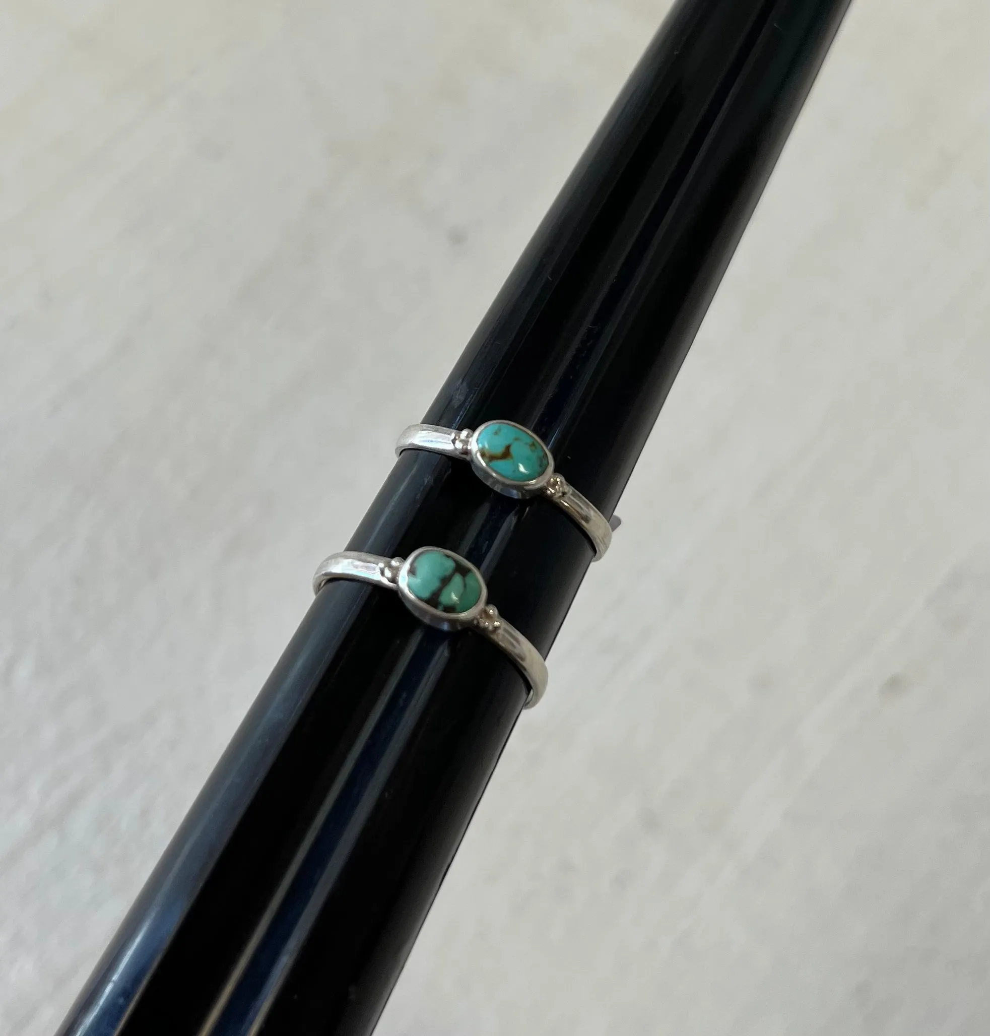 Simple Silver Gemstone Ring - Turquoise