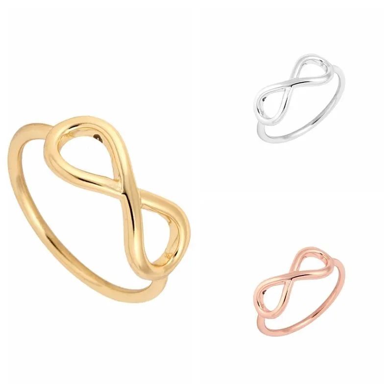 SMJEL 2017 Bridesmaid Jewelry Simple Silver Infinite Knuckle Forever Tiny Eternity Rings Eight Engagement Rings Feminino Gifts