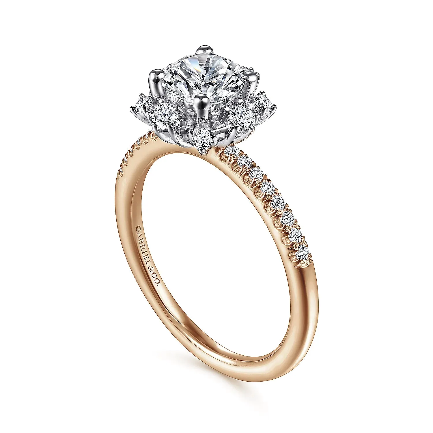 Snow Flake Halo Diamond Engagement Ring Mounting
