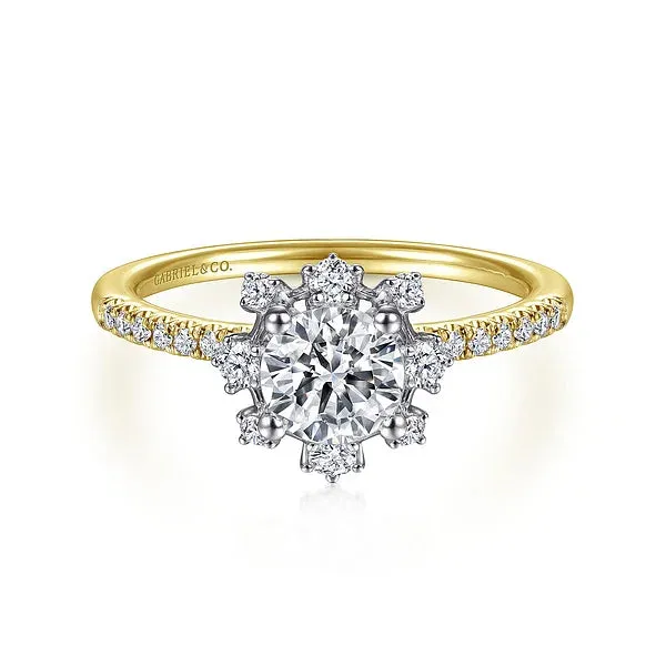 Snow Flake Halo Diamond Engagement Ring Mounting