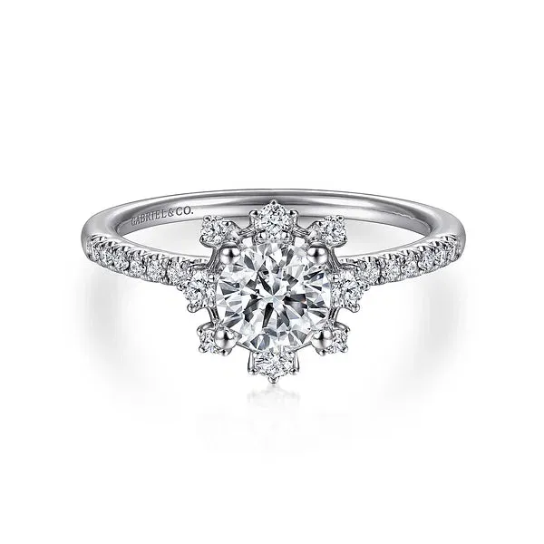Snow Flake Halo Diamond Engagement Ring Mounting