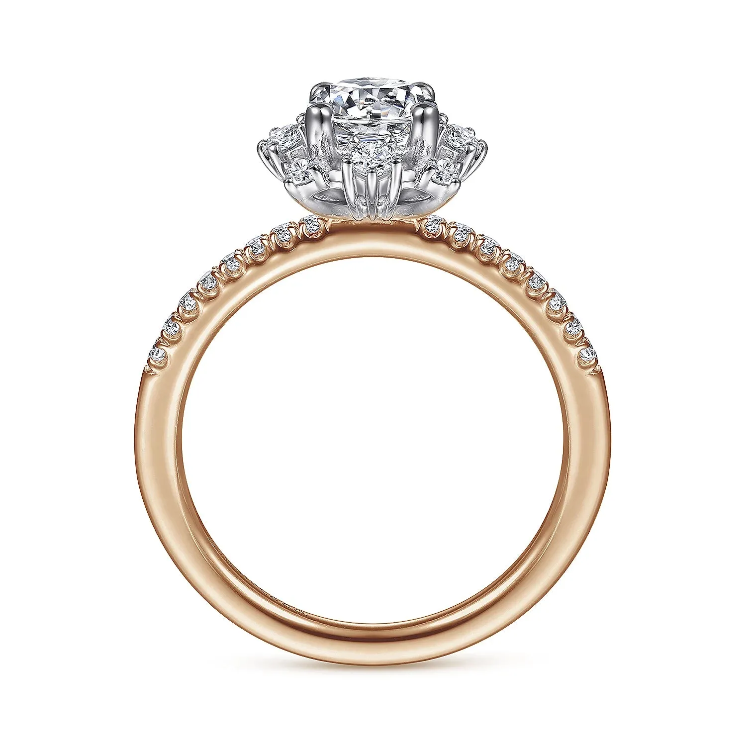 Snow Flake Halo Diamond Engagement Ring Mounting