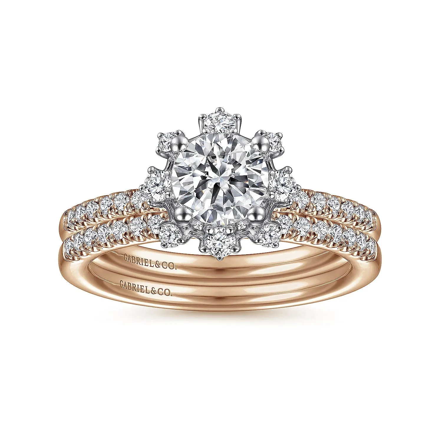Snow Flake Halo Diamond Engagement Ring Mounting