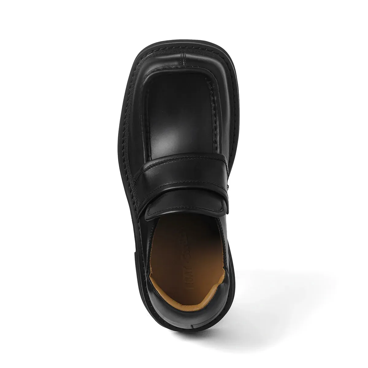 Square Toe Leather Loafers