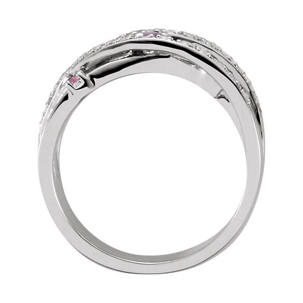 Sterling Silver Criss Cross Ring, Size 7