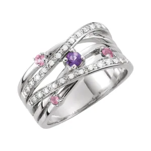 Sterling Silver Criss Cross Ring, Size 7