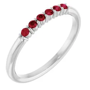 Sterling Silver Natural Ruby Stackable Ring