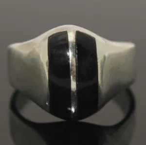 Sterling Silver Onyx Ring Size 11.5