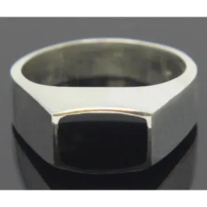 Sterling Silver Onyx Ring Size 9.5