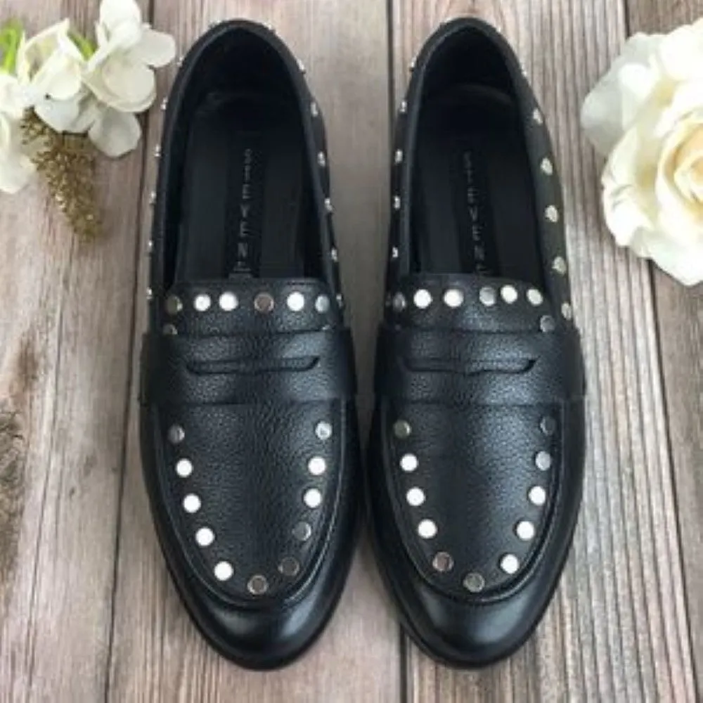 Steven by Steve Madden Black Leather Loafer 6.5 M